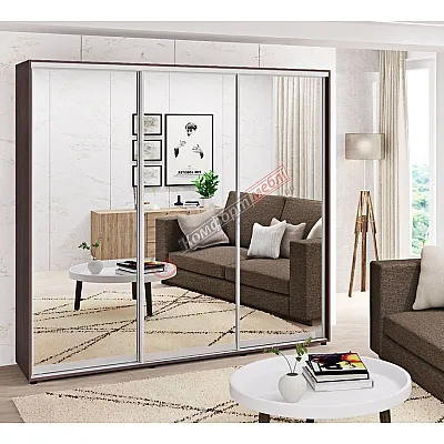 Шафа-купе 2,3 метра Комфорт "Дзеркало" 3 дверна венге-0