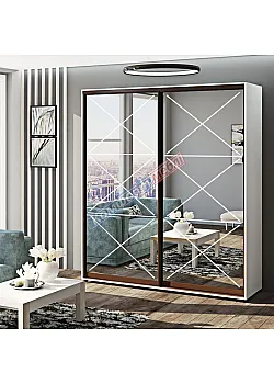 Шафа-купе 1100 мм Комфорт "Дзеркало" 2х дверна біла