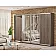 Шафа-купе 3600 мм Комфорт "ДСП" з дзеркалом 4 дверна дуб трюфель-2-thumb