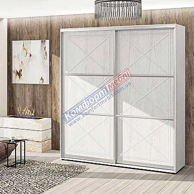 Шафа-купе 1300 мм Комфорт "Прованс" глянець двохдверна світла-0