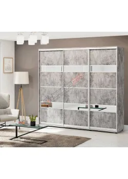 Шкаф-купе 2,3 метра Комфорт "Модель 5" 3 дверный бетон светлый