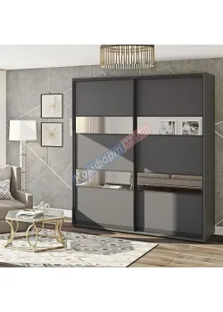 Шкаф-купе 2 м Комфорт "Модель 3" двухдверный цвета антрацит