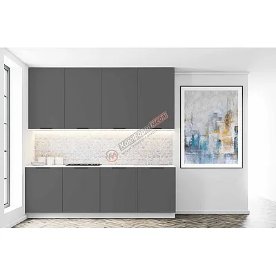 Готова кухня Комфорт Лофт 2м фарбований МДФ Графіт світлий-0