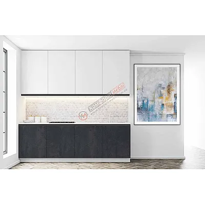 Готова кухня Комфорт Тренд 2000мм Білий, Вугільний камінь-0