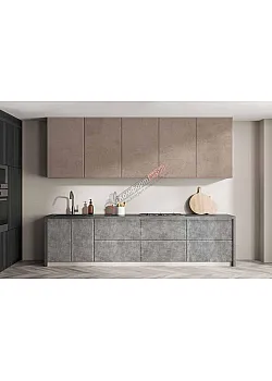 Готова кухня Комфорт Хай-тек 2.4м Мармур бетон бежевий, Мармур бетон сірий