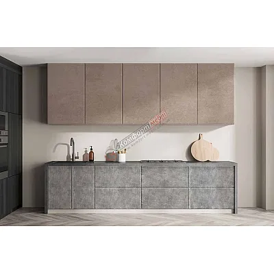 Готова кухня Комфорт Хай-тек 2.4м Мармур бетон бежевий, Мармур бетон сірий-0