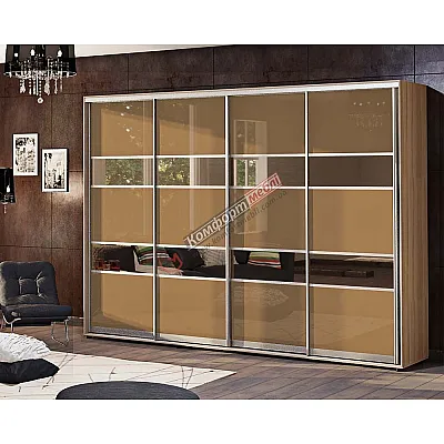 Шафа-купе 3,8 метра Комфорт "Модель 3" 4 дверна крем-0