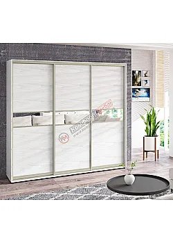 Шафа-купе 2.5 метра Комфорт "Модель 2" 3х дверна дуб білений