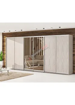 Шафа купе 440 см Комфорт "ДСП" шестидверна білений дуб