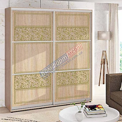 Шафа-купе 1,4 м Комфорт "Валенсія" глянець двохдверна дуб сонома-0