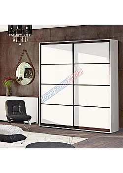 Шафа-купе 1700 мм Комфорт "З 4-х частин" двохдверна білого кольору