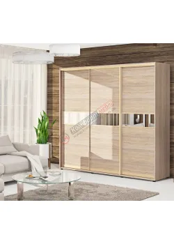 Шафа купе 2.4 м Комфорт "Модель 2" тридверна дуб натуральний