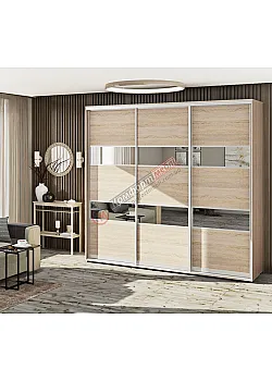 Шафа-купе 250 см Комфорт "Модель 3" 3 дверна дуб сонома