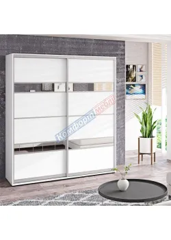 Шафа купе 1.9 метра Комфорт "Модель 5" дводверна дуб білений