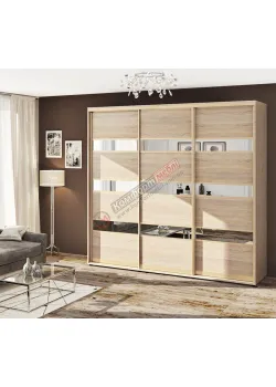 Шафа-купе 2400 мм Комфорт "Модель 4" 3х дверна дуб натуральний