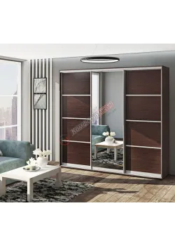 Шафа купе 2.2 метра Комфорт "З 4-х частин" тридверна дуб венге