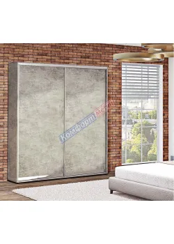 Шафа купе 1.6 м Комфорт "ДСП" 2 дверна колір бетон