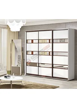 Шафа купе 1.8 метра Комфорт "Модель 4" тридверна біла