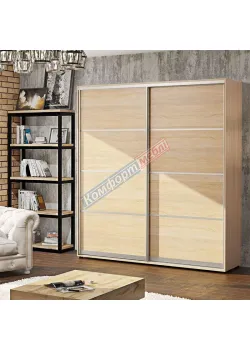 Шафа купе 120 см Комфорт "З 4-х частин" 2 дверна дуб сонома