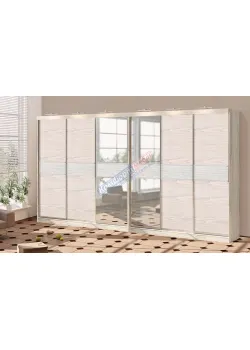 Шафа купе 5.4 метра Комфорт "Модель 2" 6 дверна білений дуб