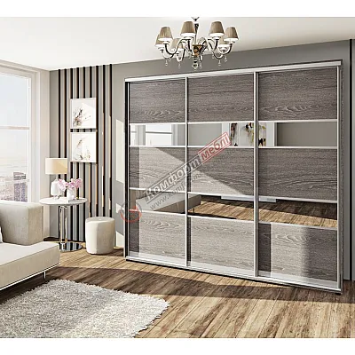 Шкаф купе 2.2 м Комфорт "Модель 3" трехдверный дуб трюфель-0