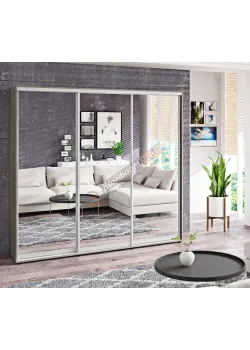 Шафа купе 250 см Комфорт "Дзеркало" тридверна дуб трюфель