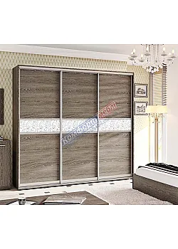 Шафа купе 2.2 метра Комфорт "Модель 2" тридверна дуб трюфель