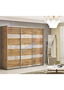 Шафа-купе 250 см Комфорт "Модель 4" 3 х дверна дуб золотий