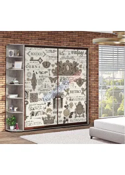 Шафа-купе 1,7 метра Комфорт "Скло фотодрук" 2х дверна світла