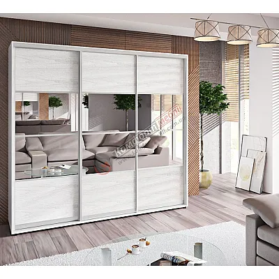 Шкаф-купе 2300 мм Комфорт "Модель 8" 3 х дверный дуб беленый-0