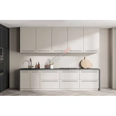 Готовая кухня Комфорт Альфа ручка 2,4 метра крашеный МДФ Белого цвета-0