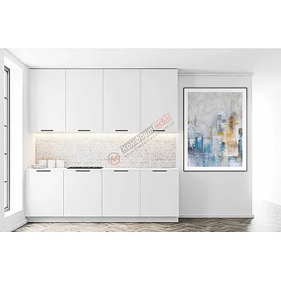 Готова кухня Комфорт Лофт 2м фарбований МДФ Білий-0