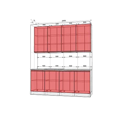 Готова кухня Комфорт Sigma ручка 2м Білий, Графіт-1