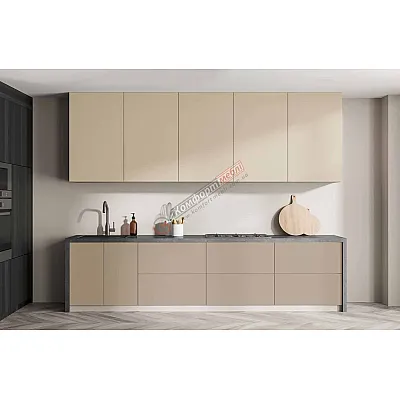 Готова кухня Комфорт Еко 240 см пряма Ваніль, Капучіно-0