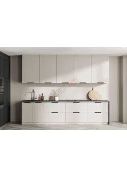 Готова кухня Комфорт Лофт 2.4 м фарбований МДФ Білого кольору