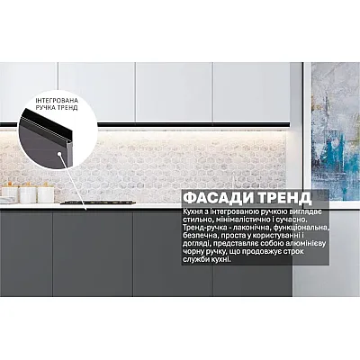 Готова кухня Комфорт Тренд 2 метра Білий, Графіт темний-2