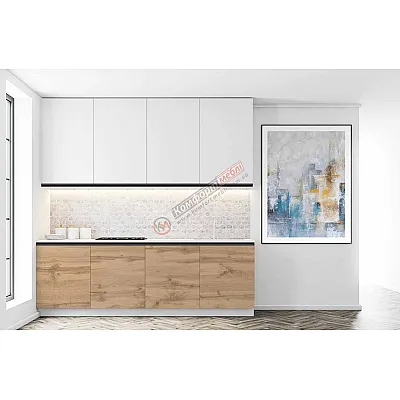 Готова кухня Комфорт Тренд 2м Білий, Дуб золотий-0