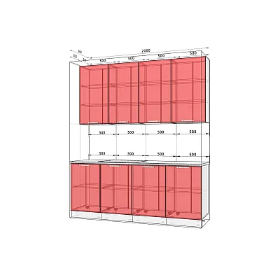 Готова кухня Комфорт Еко 2000 мм пряма Бетон світлий 1-1