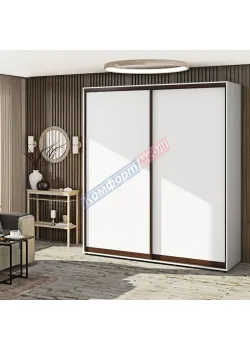 Шкаф-купе 1,9 метра Комфорт "ДСП" двухдверный цвет белый