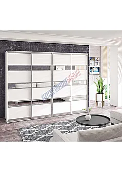 Шкаф купе 320 см Комфорт "Модель 4" 4х дверный светлый