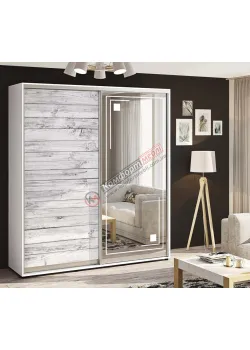 Шафа купе 1,9 м Комфорт "Скло фотодрук" з дзеркалом дводверна світла