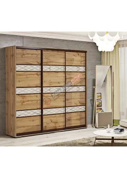 Шафа купе 2.2 м Комфорт "Модель 4" тридверна дуб золотий