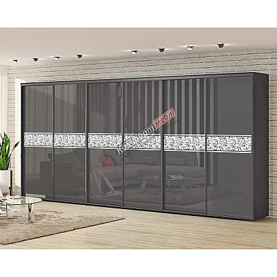 Шафа-купе 5000 мм Комфорт "Модель 2" шестидверна антрацит-0