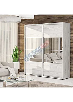 Шкаф-купе 900 мм Комфорт "Модель 8" двухдверный дуб беленый