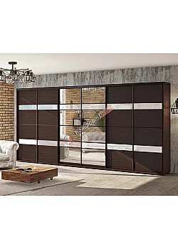 Шкаф-купе 4,6 метра Комфорт "Модель 5" шестидверный дуб венге