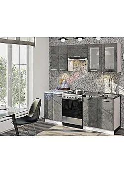 Готова кухня Комфорт Хай-тек Мармур бетон темний