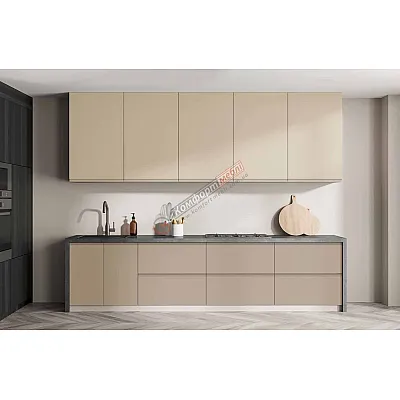 Готова кухня Комфорт Альфа ручка 2,4м фарбований МДФ Капучіно, Крем-0