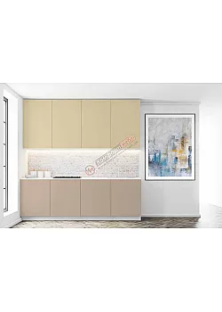Готовая кухня Комфорт Эко 2,0 метра прямая Ваниль, Капучино