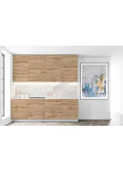 Готовая кухня Комфорт Эко 2.0 метра прямая Белый, Дуб золотой (аппалачи)