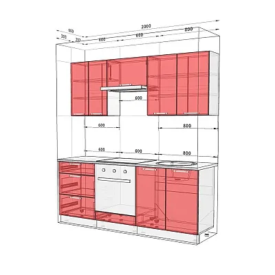 Готовая кухня Комфорт Эко 2 м прямая Белый-1
